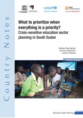 What to prioritize when everything is a priority? Crisis-sensitive education sector planning in South Sudan
